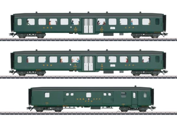 Märklin 43385 <br>Schnellzugwagen-Set 2 "D96 Isar-Rhone" | 43385