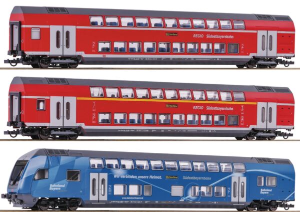 Roco 74155 <br>3-tlg. Set: Doppelstockwagen | 74155