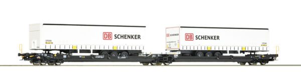 Roco 77390 <br>Doppeltaschen-Gelenkwagen T3000e + DB Schenker Trailer | Roco 77390