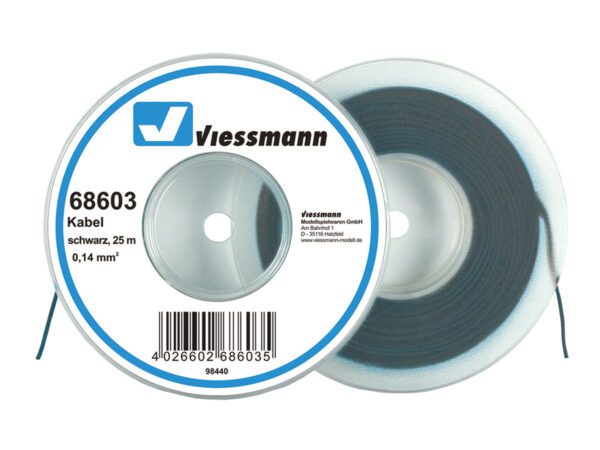 Viessmann 68603 <br>25 m Kabel, 0,14 mm²,schw. | 68603 1