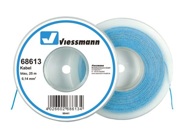 Viessmann 68613 <br>25 m Kabel, 0,14 mm²,bl. | 68613 1