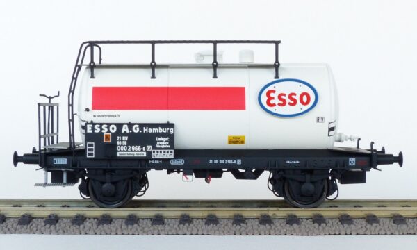ExactTrain 20582 <br>Kesselwagen DB 24m3 Uedinger ESSO Weiss/Rot | Ex20582 2
