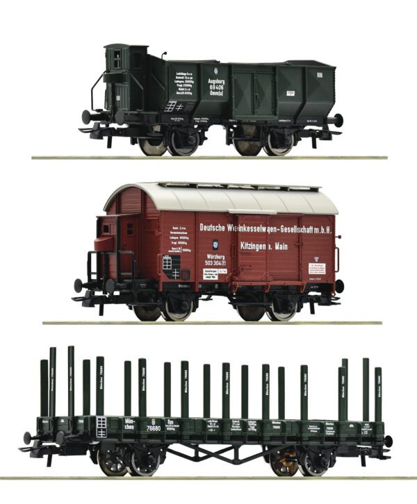 Roco 77028 <br>3-tlg. Set: Güterwagen, K.Bay.Sts.B. | 77028