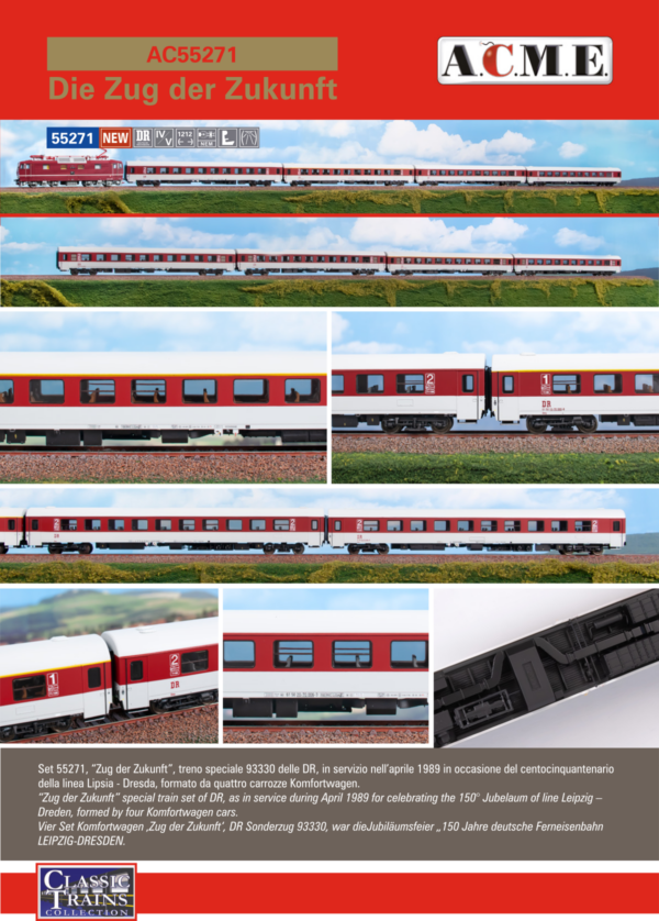 A.C.M.E. AC55271 <br>4er Set Personenwagen Zug der Zukunft, DR, Ep. IV/V | 55271