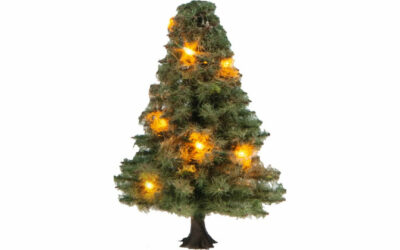 Noch 22111 Weihnachtsbaum beleuchtet 5cm hoch 10 LED Fertigmodell