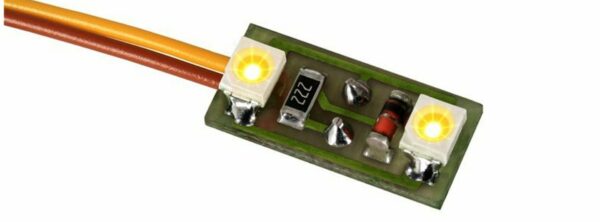 Viessmann 6021 <br>Hausbeleuchtung mit 2 LEDs warmweiss Inhalt 3 Stück | 6021