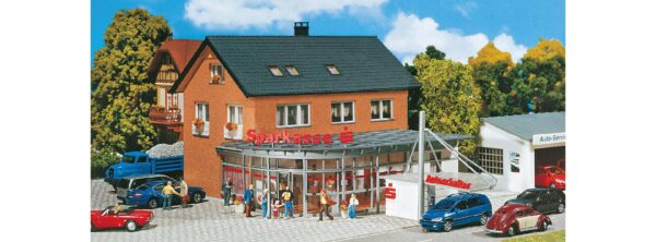 Faller 130480 <br>H0 Bausatz Sparkasse mit Autoschalter | 130480