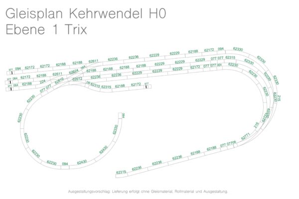 Konzeptbahn Anlagenbausatz H0: "Kehrwendel" | H0 KWD TRIX 1