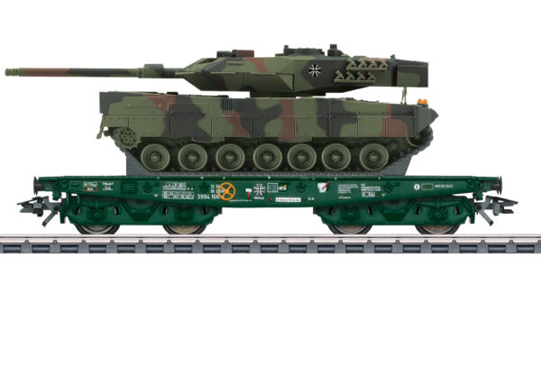 Märklin 48870 Schwerlast-Flachwagen Rlmmps beladen mit Kampfpanzer Leopard 2A6