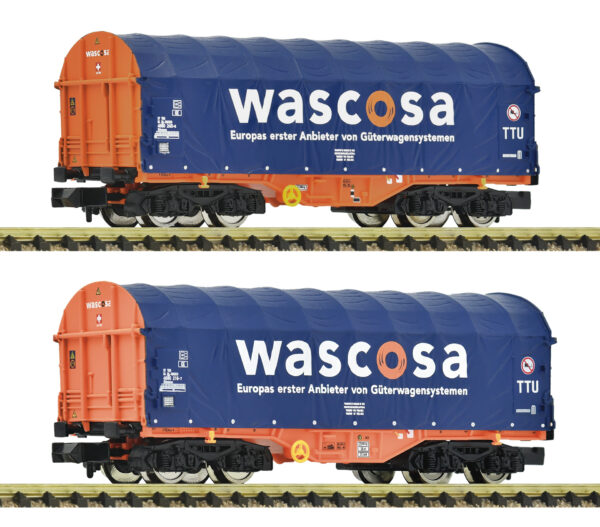 Fleischmann 6660105 <br>2-tlg. Set: Schiebeplanenwagen, Wascosa