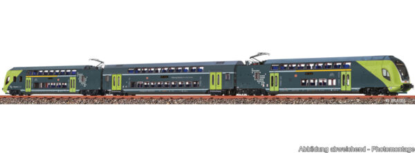 Brawa 44582 <br>BRAWA 44582 3-tlg. Set Doppelstock-Triebzug NAH.Sh Kiel Hbf DB DCC Sound