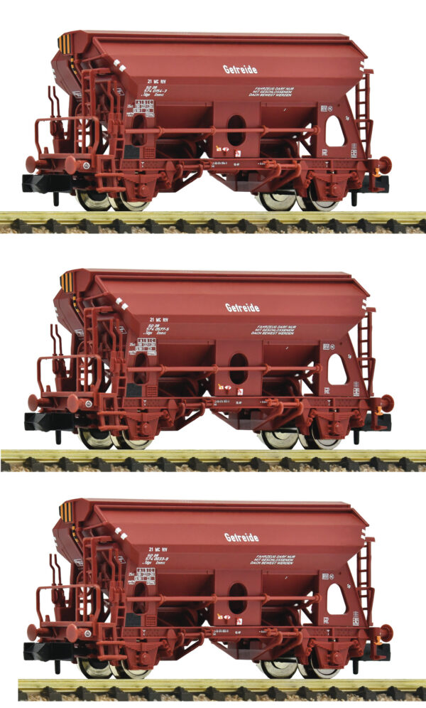 Fleischmann 6660071 <br>3-tlg. Set: Schwenkdachwagen, DR