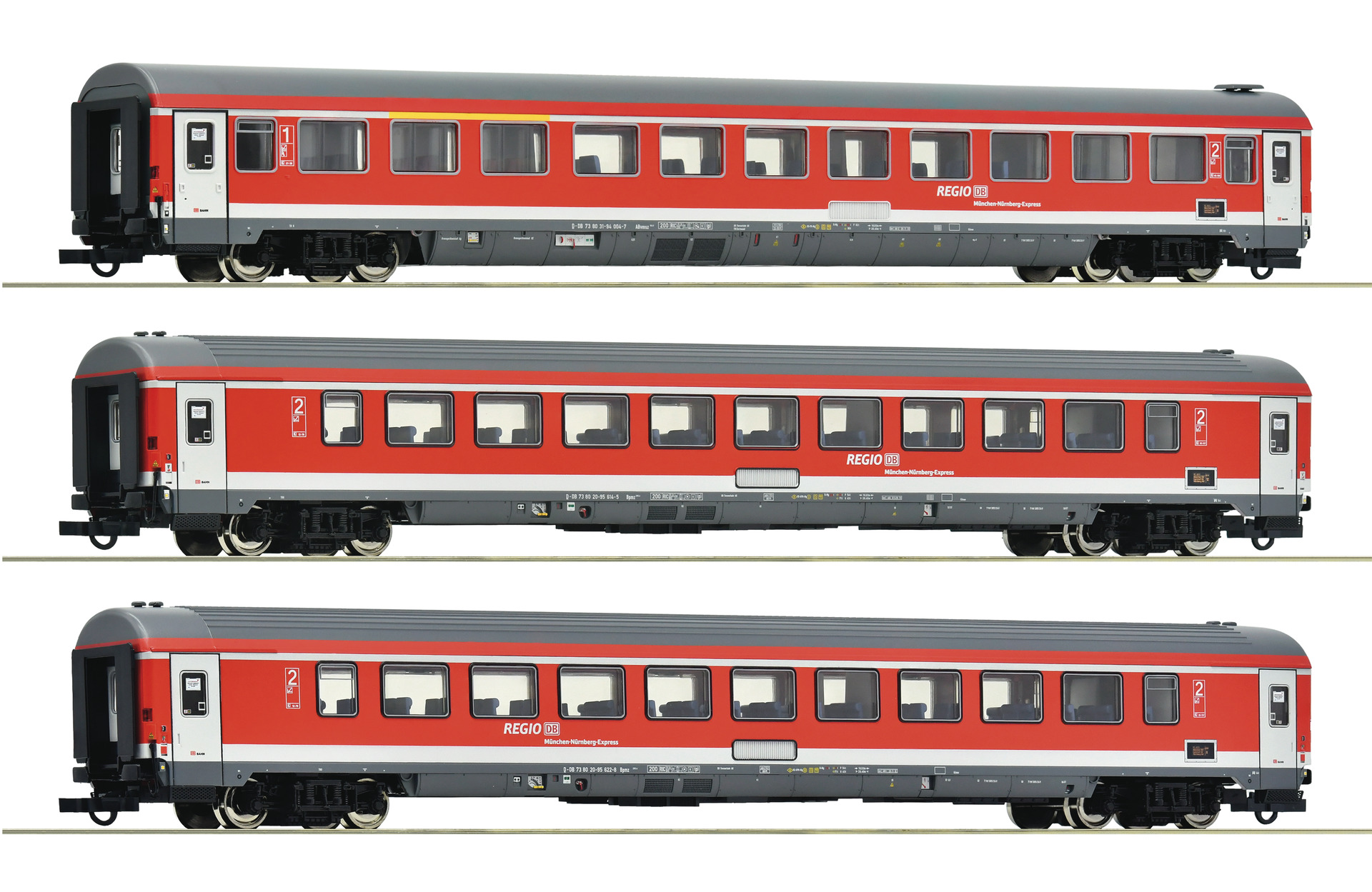 Roco 6200096 <br>3-tlg. Set 1: München-Nürnberg-Express, DB AG Roco 6200096 <br>3-tlg. Set 1: München-Nürnberg-Express, DB AG