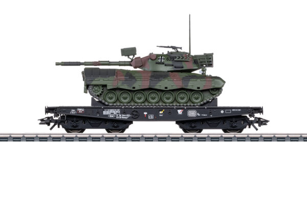 Märklin 48877 <br>Schwerlast-Flachwagen Rlmmps Leo 1A1