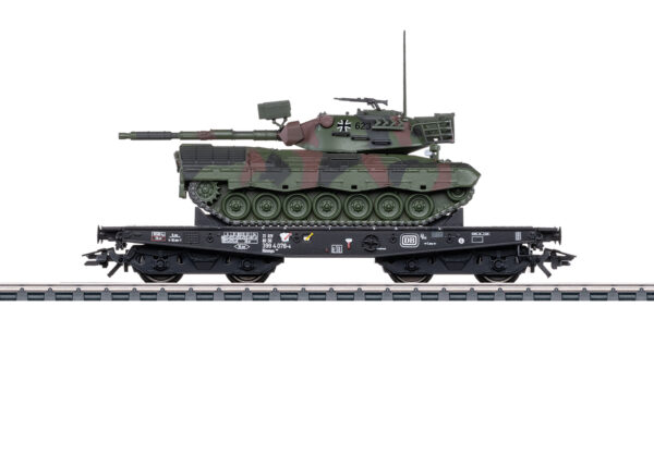 Märklin 48878 <br>Schwerlast-Flachwagen Rlmmps Leo 1A1