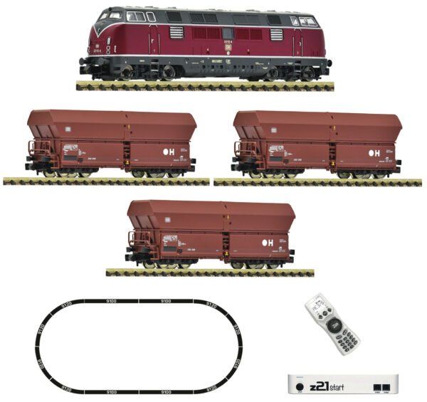 Fleischmann 5170003 <br>z21 start Digitalset: Diesellokomotive BR 221 mit Güterzug, DB