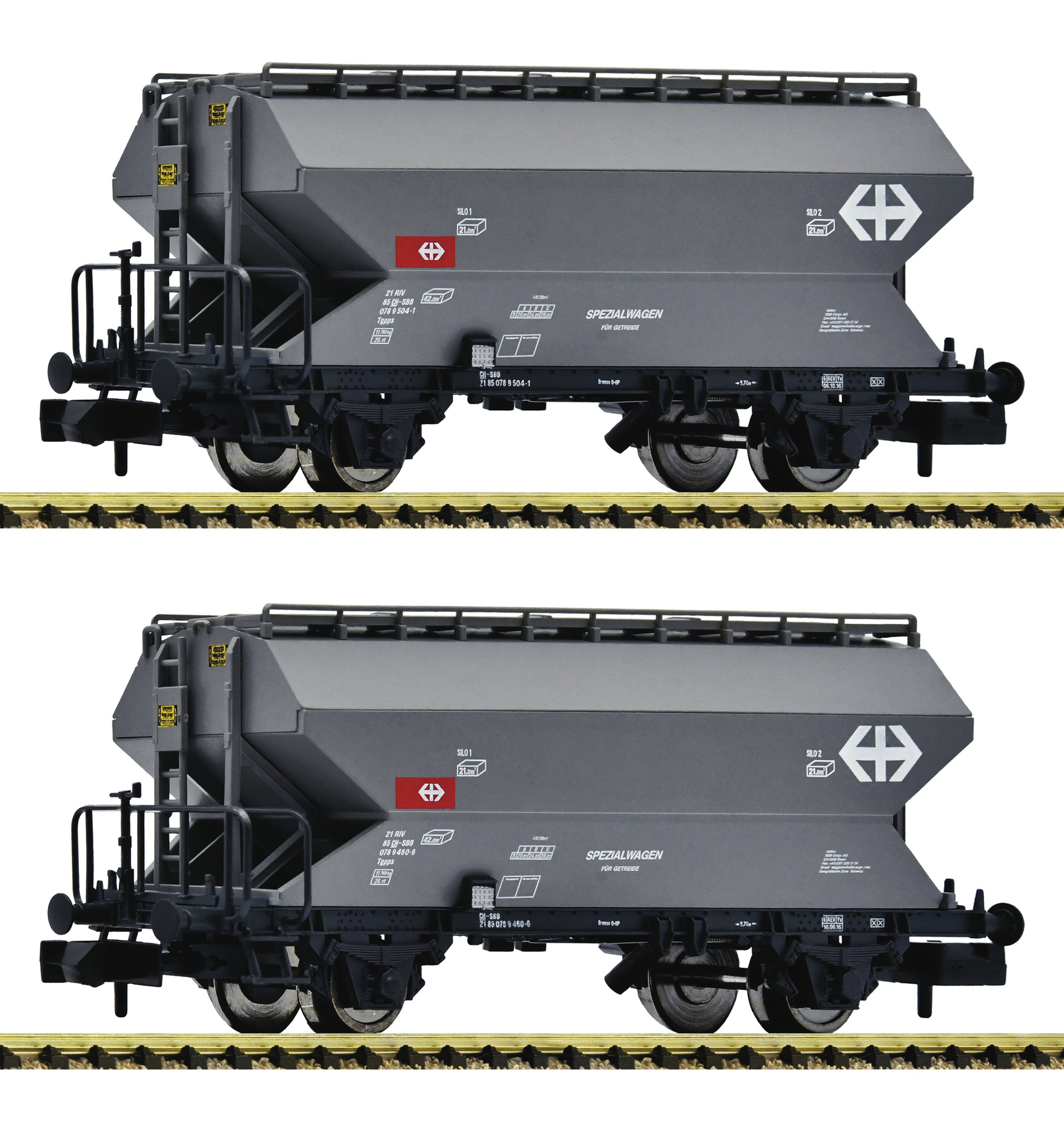 Fleischmann 831313 <br>2-tlg. Set: Getreidesilowagen, SBB Fleischmann 831313 <br>2-tlg. Set: Getreidesilowagen, SBB