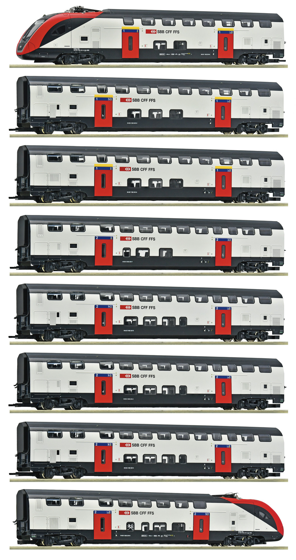 Roco 7710007 <br>8-tlg. Set: Fernverkehrs-Doppelstockzug RABe 502, SBB Roco 7710007 <br>8-tlg. Set: Fernverkehrs-Doppelstockzug RABe 502, SBB